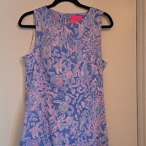 Lilly Pulitzer Size 10 Blue and Pink Sleeveless Dress